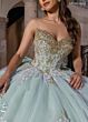 Rachel Allan RQ2240 Beaded Corset Bodice Strapless Dress