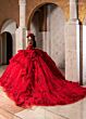 Rachel Allan RQ2241 Ruffle Pannier Sweetheart Neckline Dress