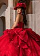 Rachel Allan RQ2241 Ruffle Pannier Sweetheart Neckline Dress