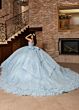 Rachel Allan RQ2243 Basque Waist Tiered Skirt Embellished Dress