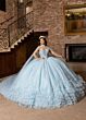 Rachel Allan RQ2243 Basque Waist Tiered Skirt Embellished Dress
