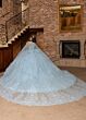 Rachel Allan RQ2243 Basque Waist Tiered Skirt Embellished Dress