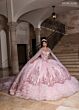 Rachel Allan RQ2243 Basque Waist Tiered Skirt Embellished Dress