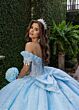 Rachel Allan RQ2246 Off The Shoulder Basque Waist Embellished Dress
