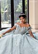 Rachel Allan RQ2246 Off The Shoulder Basque Waist Embellished Dress