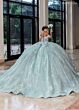 Rachel Allan RQ2246 Off The Shoulder Basque Waist Embellished Dress