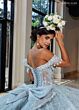 Rachel Allan RQ2246 Off The Shoulder Basque Waist Embellished Dress