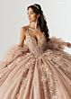 Rachel Allan RQ3170 Spaghetti Strap Embellished Lace-Up Dress