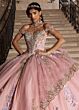 Rachel Allan RQ6010 Off The Shoulder Glitter Tulle Dress