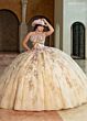Rachel Allan RQ6011 Gauntlet Sleeve Floral Strapless Dress