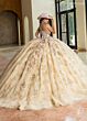 Rachel Allan RQ6011 Gauntlet Sleeve Floral Strapless Dress
