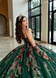 Rachel Allan RQ6011 Gauntlet Sleeve Floral Strapless Dress