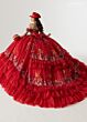 Rachel Allan RQ6012 Bow Back Tiered Skirt Embellished Dress