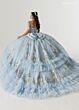Rachel Allan RQ6012 Bow Back Tiered Skirt Embellished Dress