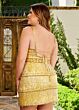 Rachel Allan 40208 Fringe Skirt Lace-Up Dress