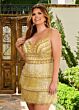 Rachel Allan 40208 Fringe Skirt Lace-Up Dress