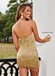Rachel Allan 40177 Fringe Sequin Halter Neck Dress