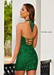 Rachel Allan 40213 Fringe Halter Sequin Dress