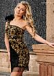 Rachel Allan 40278 Fringe Hem One Shoulder Dress