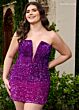 Rachel Allan 40308 Detachable Sleeve Ombre Sequin Dress