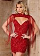 Rachel Allan 40320 Fringe Topper Sequin Dress