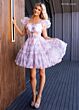 Rachel Allan 40408 Square Neckline Floral Print Dress