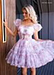 Rachel Allan 40408 Square Neckline Floral Print Dress