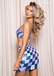 Rachel Allan 40428 Checkered Sequin Cutout Dress