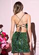 Rachel Allan 40446 Lace-Up Back Geometric Dress
