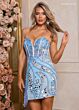 Rachel Allan 40483 Fringe Slit Embellished Dress