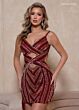 Rachel Allan 40488 Fringe Slit Multi Cutout Dress
