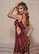 Rachel Allan 40488 Fringe Slit Multi Cutout Dress