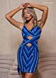 Rachel Allan 40488 Fringe Slit Multi Cutout Dress