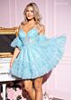 Rachel Allan 40527 Detached Sleeves Ruffle Skirt Dress