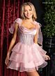 Rachel Allan 40614 Tiered Skirt Beaded Bodice Dress