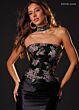 Rachel Allan 40665 Beaded Choker Floral Hot Fix Dress