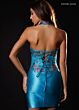 Rachel Allan 40665 Beaded Choker Floral Hot Fix Dress