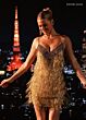 Rachel Allan 40682 Open V-Back Metallic Fringe Dress