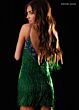 Rachel Allan 40682 Open V-Back Metallic Fringe Dress