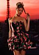 Rachel Allan 40684 Bubble Skirt Floral Print Strapless Dress