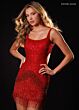 Rachel Allan 40696 Fringe Hem Exposed Back Dress