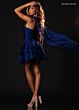 Rachel Allan 40707 Layered Skirt 3D Rosettes Strapless Dress