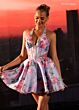 Rachel Allan 40719 Halter Neckline Floral Print Corset Dress