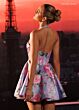 Rachel Allan 40719 Halter Neckline Floral Print Corset Dress