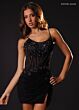 Rachel Allan 40720 Lace Appliques Corset Top Glitter Dress