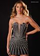 Rachel Allan 40726C Crystal Beadwork Strapless Dress
