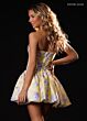 Rachel Allan 40738 Drop Waist Floral Print Strapless Dress