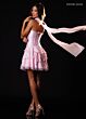 Rachel Allan 40752 Ruffle Neckline Lace-Up Corset Dress