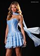 Rachel Allan 40752 Ruffle Neckline Lace-Up Corset Dress