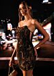 Rachel Allan 40770 Sheer Sides Scoop Neck Floral Dress